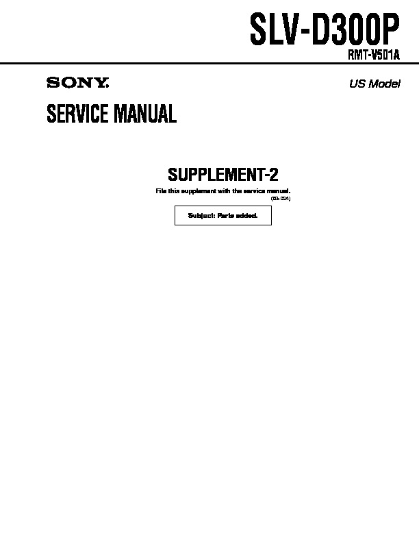 Sony Slv D300p Manual